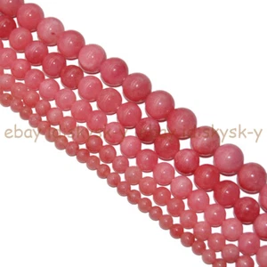 Natural Pink Rhodochrosite Round Gemstone Loose Beads 15'' 4/6/8/10/12/14mm - Picture 1 of 16