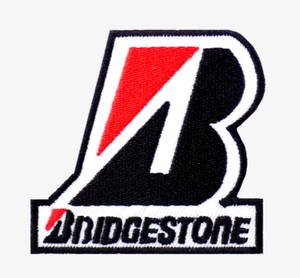 BRIDGESTONE EMBROIDERED PATCH IRON/SEW ON 2-5/8" x 2-3/4" RACING TIRE MOTORSPORT - Bild 1 von 2