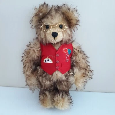 Merryought Oso de Peluche Regalo de Vida 15" Articulado Gafas Desaliñadas Chaleco Inglaterra Foto 1 de 4