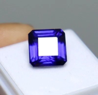 Piedras preciosas sueltas certificadas de tanzanita azul natural de 9,10 quilates corte radiante personalizadas gratis Foto 1 de 4