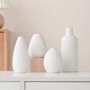 White Ceramic Vase Set 4PCS Small Vases for Flowers Ceramic Flower Vases for ... - Picture 1 of 7