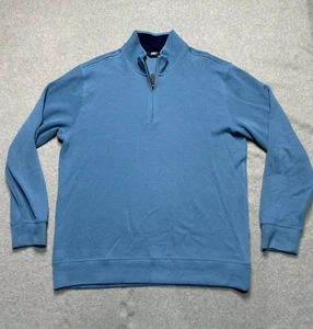 Lands End 1/4 Zip Sweater Herren Large Blau Pullover Langarm Freizeit - Bild 1 von 7