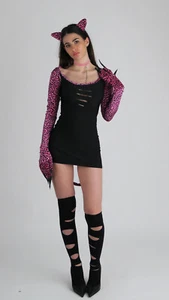 Completo Carnevale Cosplay Dreamgirl, tg 38/42 Gatta con accessori - Picture 1 of 5