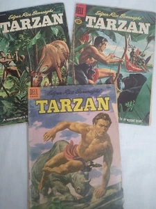 Dell Tarzan comic book lot (3) VOL 1, #63 (1954), #123 (1961), #127 (1961) - Picture 1 of 11