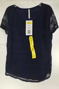 Nuevo con etiquetas Mujer Leo & Nicole Negro Encaje Damas Camisa Prenda para el torso Talla Pequeña CNB13 - Imagen 1 de 4