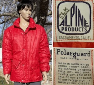 vtg 70's ALPINE PRODUCTS CALIFORNIA parka quilted jacket puffer coat mens Large - Picture 1 of 14