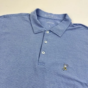 B Draddy Winged Foot Blue Golf Polo Shirt Size Large Performance Stretch - Picture 1 of 9