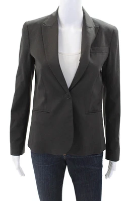 Blazer Theory Mujer Cuello Texturizado Forrado con Botones Elegante Negro Talla 02 Foto 1 de 4