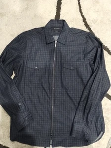 Bugatchi Zip Up Double Pocketed Long Sleeve Classic Fit Shirt Size Medium... - Picture 1 of 4