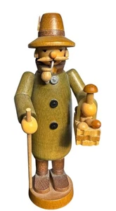 Deutscher Weihnachtsräuchermann Pilzsammler Holz Figur Dopamin Wohndeko Geschenk - Bild 1 von 11
