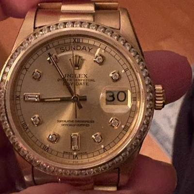 Men’s Rolex President Day-Date 18K Yellow Gold Diamond Bezel (Tridor #18238) - Image 1 of 4