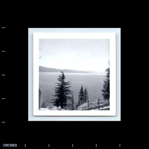 Old Square Photo ABSTRACT MOUNTAIN LANDSCAPE LAKE - Picture 1 of 2