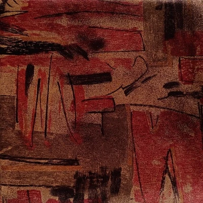 70s Velour Upholstery Fabric 8 YD Abstract Expressionism Watercolor Velvet MCM - Image 1 of 4