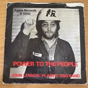 John Lennon Power To The People 7" Vinyl UK 1971 Apple Single Yoko Ono VGC - Imagen 1 de 2