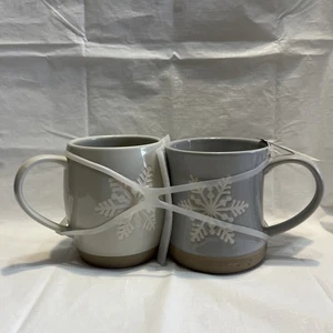 The Paper Store Etched Snowflake Cozy Coffee Mugs Merry Maker 17oz - Set Of 2 - Bild 1 von 6