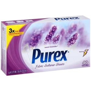 Purex Fabric Softener Dryer Sheets, Sweet Lavender, 40 Count - Picture 1 of 7