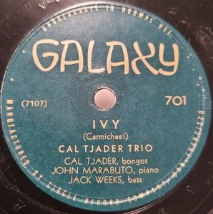 HEAR👂Cal Tjader Ivy Give Me The Simple Life Galaxy 701 Latin Jazz 78 RPM - Imagen 1 de 4
