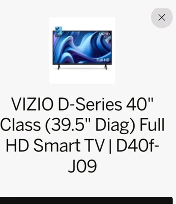 VIZIO D40F-J09 40'' 1080p FHD LED Smart TV - Image 1 of 4
