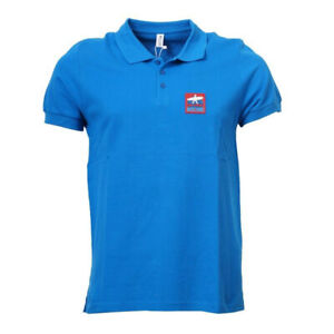 Moschino Swim Men's Polo T-Shirt Tee Sea Lover Logo Signature Blue T1303 NEW