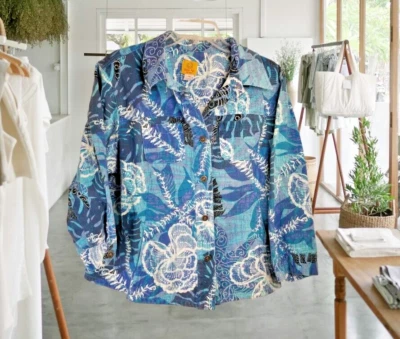 Ruby Rd Women's Denim Jacket Blue Floral Design Button Pockets Size 20W - Image 1 of 4