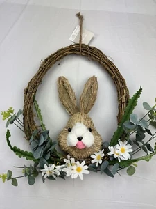 16” X 13” Easter Egg Wreath Flowers Bunny Carrot Spring - Picture 1 of 6