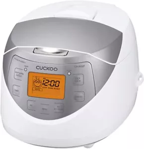 Korean Fuzzy Logic Rice Cooker, 6/12 Cups, with Timer & Warmer, Silver - Picture 1 of 2