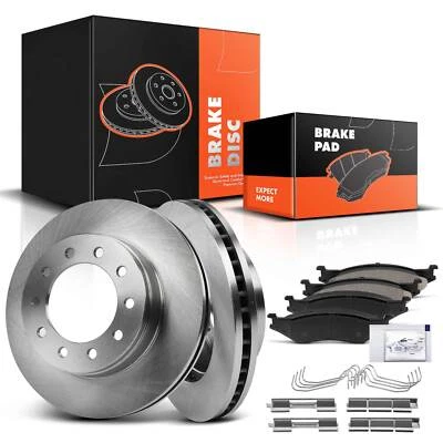 Rotores de freno delanteros y pastillas de freno para Ford F-450 F-550 Super Duty 2005-2012 Foto 1 de 4