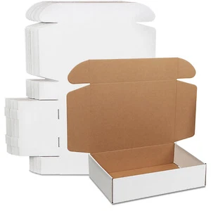Lot45 White Shipping Boxes for Small Business - 20pk White Corrugated Box - Picture 1 of 8