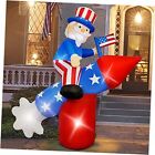 ATDAWN 5.6 FT Patriotic Independence Day 4th of July Inflatable Uncle Sam on 