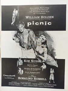 1955 PICKNICK WILLIAM HOLDEN KIM NOVAK ROSALIND RUSSELL CLIFF ROBERTSON Druckanzeige - Bild 1 von 4