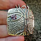 Large And Impressive Pagan Tree Sterling Silver And Amethyst Pendant 20.4G