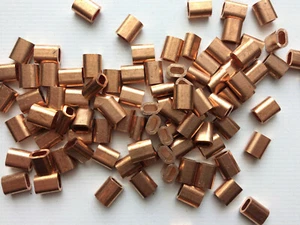 10x Copper Ferrules for 2.5mm Steel Wire Rope Stainless Rigging - Picture 1 of 2