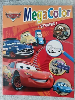 Walt Disney - Cars 3 Mega Color Malbuch für Kinder über 120 Bilder + 25 Sticker