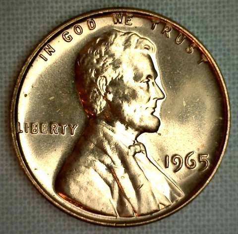 1965 Lincoln Memorial One Cent Coin from SMS Special Mint Set 1c  Penny Cover