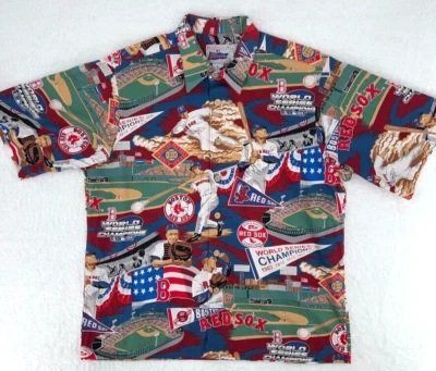 Reyn Spooner Boston Red Sox Hawaiian Shirt Men’s LARGE Baseball World Series MLB - Image 1 of 4