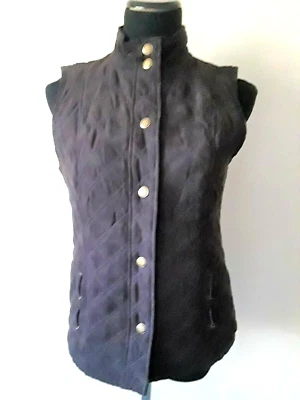 Chaleco acolchado BRECKENRIDGE Petites para mujer pequeño pequeño marrón a presión Foto 1 de 4