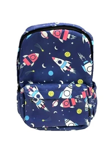Absho Child Size Space Themed Backpack Spaceship Planets Multi-pocket - Picture 1 of 9