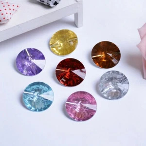 50x Acrylic Crystal Buttons For Curtain Pillow Sofa Upholstery Decor DIY Fashion - Picture 1 of 16