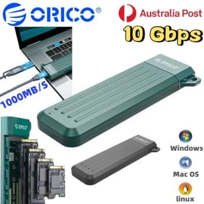 ORICO M.2 SSD Enclosure Type-C NVMe SATA External Hard Drive 10Gbps Storage Case - Image 1 of 4