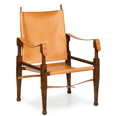 Silla “Safari” de cuero moderna vintage de mediados de siglo después de Wilhelm Kienzle Foto 1 de 4