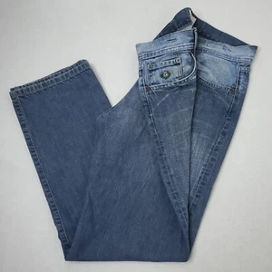 Luigi Borrelli Jeans Mens 33x30 Blue Denim Button-Fly Straight Leg Italy Made - Bild 1 von 17