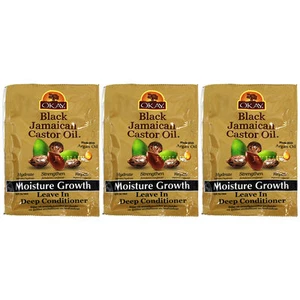 Aceite de ricino jamaicano Okay negro 3 piezas humedad crecimiento deja en acondicionador profundo - Imagen 1 de 1