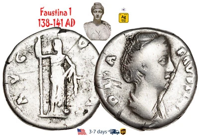Ancient Roman Empire Coin Silver Faustina 1 138 141 AD Wife ANTONINUS PIUS#30925 - Image 1 of 3