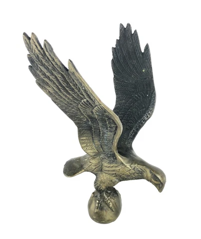 Rare Vintage 10" Brass American Eagle on Globe Federal Flag Pole Topper Finial Cover