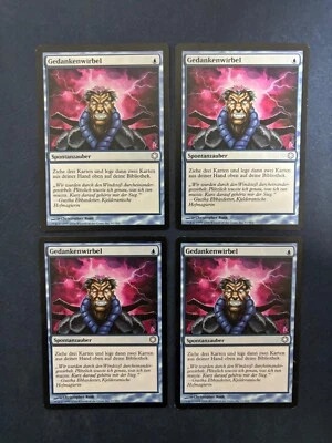 MTG 4X GERMAN ICE AGE ART BRAINSTORM FBB (COLDSNAP) MAGIC THE GATHERING BLUE - Image 1 of 4