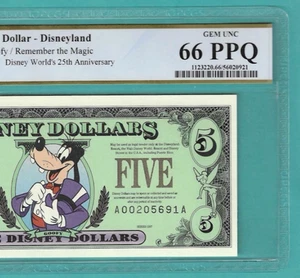 $5 1997 Disney Dollar Goofy PCGS 66PPQ - Picture 1 of 3