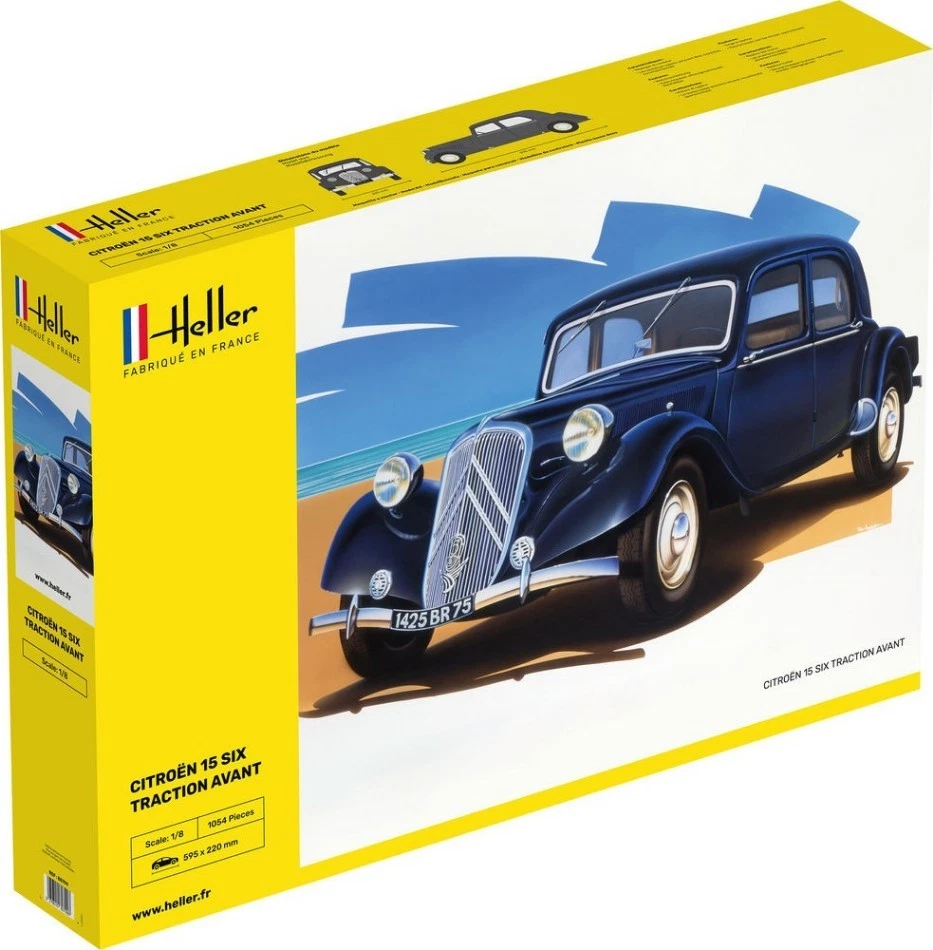 KIT MODELLINO AUTO STATICO HELLER CITROEN 15 SIX TRACTION AVANT SCALA 1:8 - Immagine 1 di 4