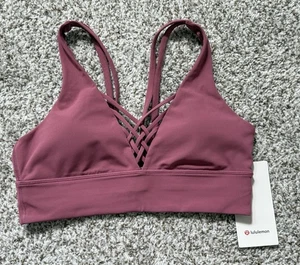 LULULEMON Bind & Cross Sports Bra Strappy Details Moss Rose Size 10 NWT - Picture 1 of 5