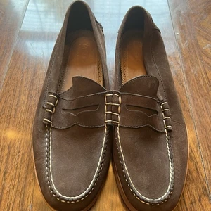 G.H. Bass Shoes Brown Suede Leather Loafer Waldo Weejuns Mens Size 10 D - Picture 1 of 11