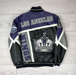 Los Angeles Kings NHL Hockey Team Leather Bomber Jacket Mens M Size - Picture 1 of 13